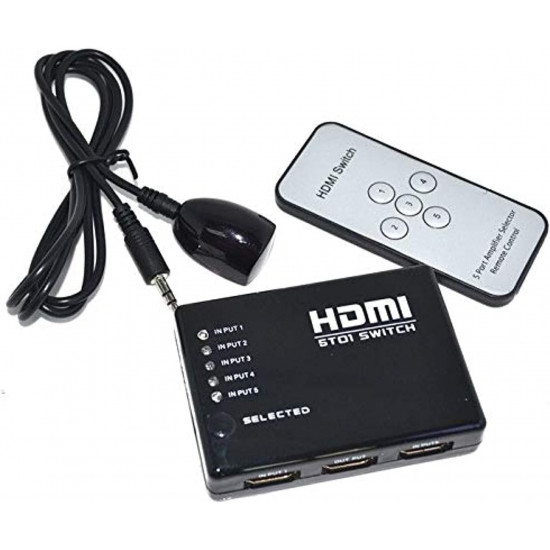 5 Port 1080P Video HDMI Switch Switcher HDMI Splitter