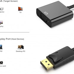 Dp to vga adapter cable male display port dp to vga female