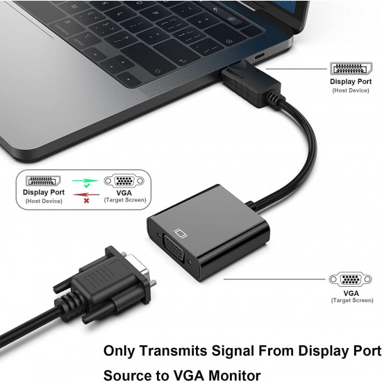 Dp to vga adapter cable male display port dp to vga female