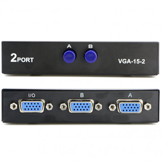 FJGEAR FJ-15-2 VGA 2 in 1 Out 2 Port VGA Switch 