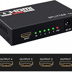 HDMI Splitter 1 in 4 Out, Gana 1X4 HDMI Splitter 