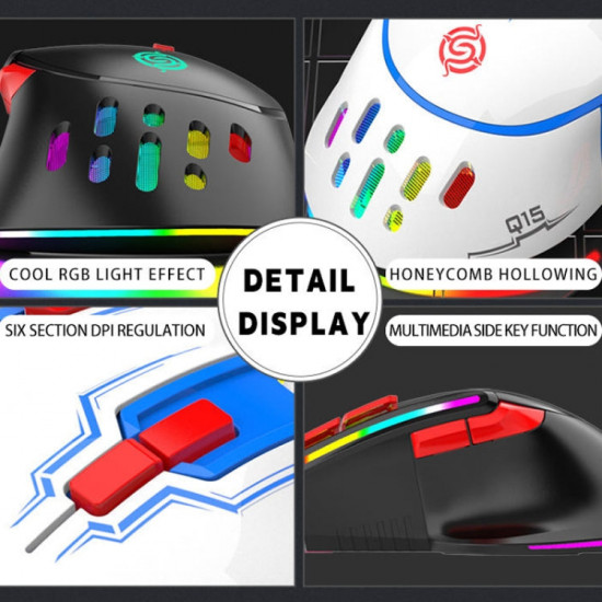 K-Snake Q15 9 Keys RGB Light Effect Wired Mechanical Mouse