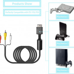  RCA كابل فيديو او صوت للتوصيل باجهزة بلاي ستيشن 1 و 2 و 3 