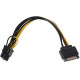 sata Power 15Pin to VGA PCI-E PCIE 8Pin (6+2) Converter 